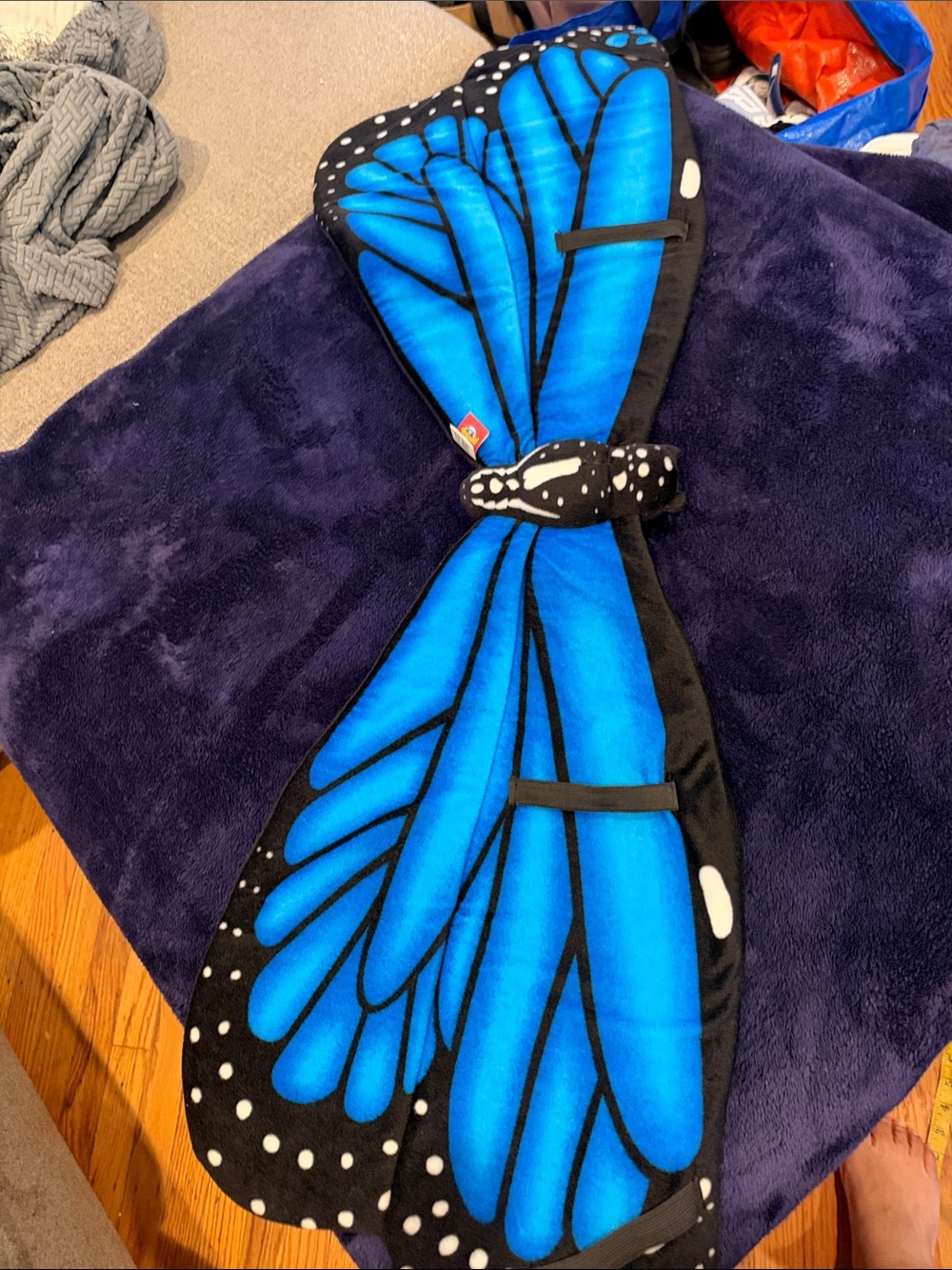 Blue Butterfly Wing Throw Blanket - Plush Home Accent